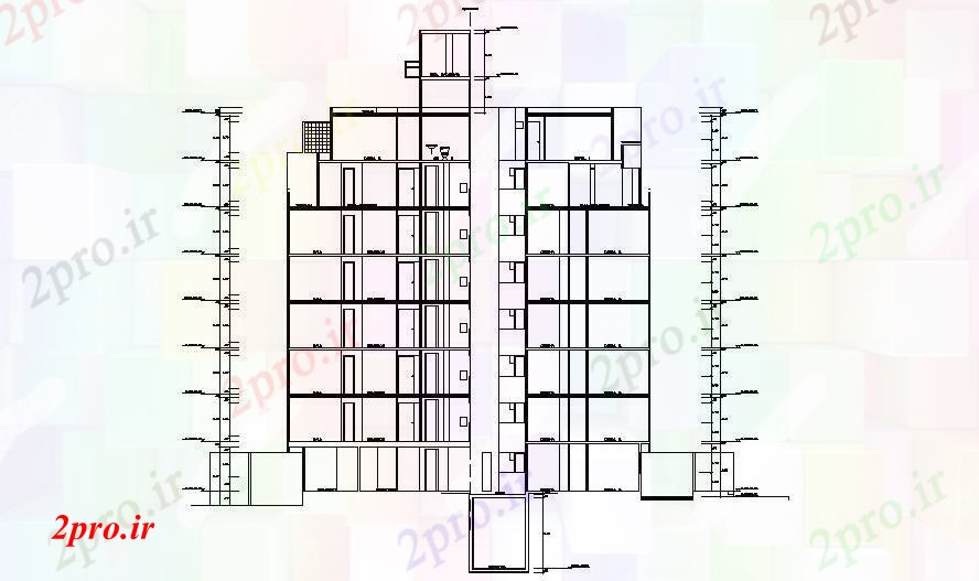 دانلود نقشه ساختمان مرتفعساختمان (کد88600)