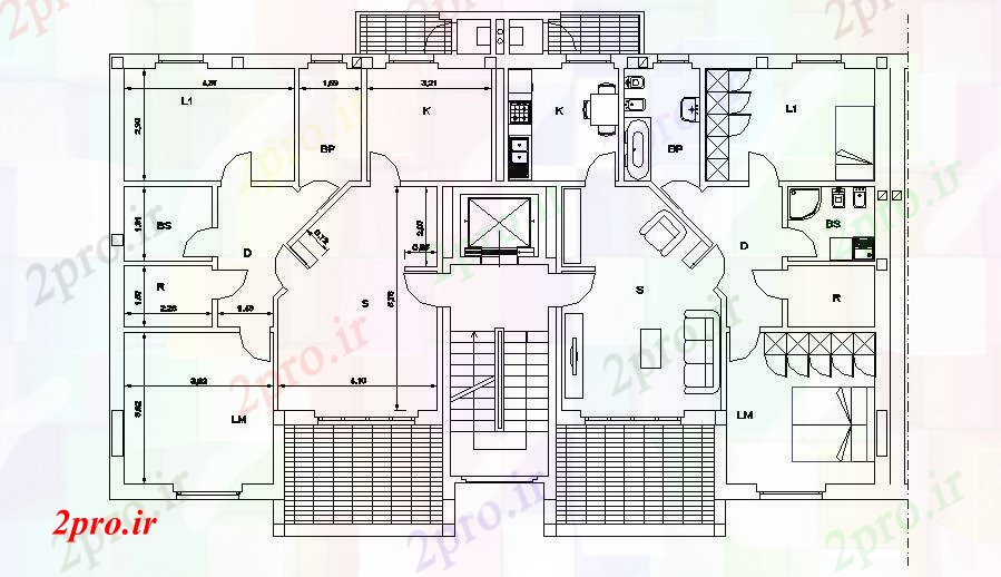 دانلود نقشه مسکونی  ، ویلایی ، آپارتمان  طرحی معماری خانه (کد88607)