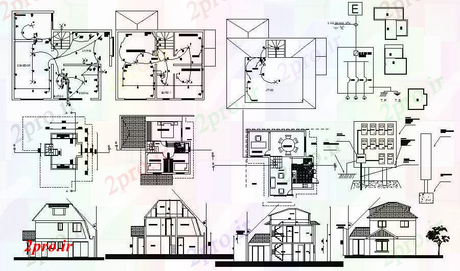 دانلود نقشه مسکونی  ، ویلایی ، آپارتمان  محل سکونت طرحی نمای بخش (کد88647)