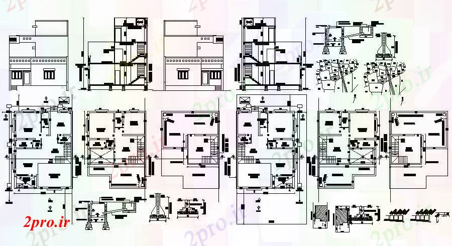 دانلود نقشه مسکونی  ، ویلایی ، آپارتمان  خانه مسکونی طرحی نمای بخش (کد88652)