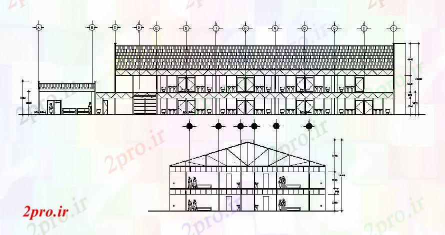 دانلود نقشه مسکونی  ، ویلایی ، آپارتمان  طرحی ساختمان با ابعاد (کد88668)