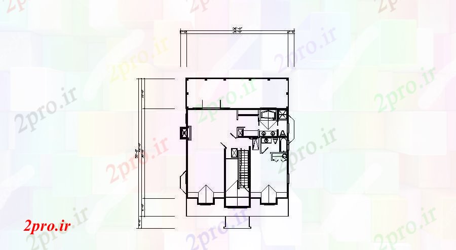 دانلود نقشه مسکونی  ، ویلایی ، آپارتمان  صفحه اصلی طرحی طبقه با ابعاد (کد88694)