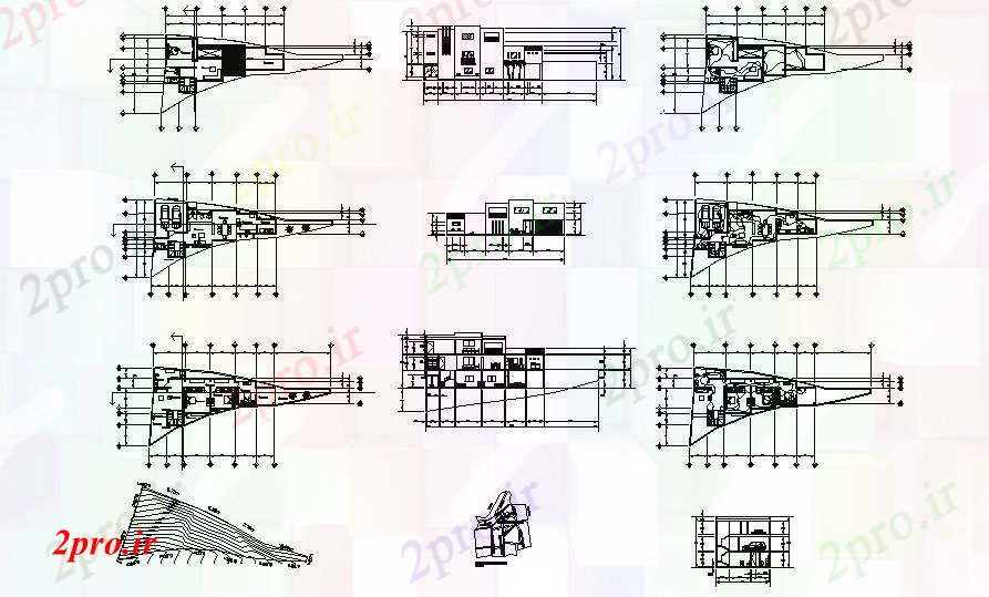 دانلود نقشه مسکونی  ، ویلایی ، آپارتمان  صفحه اصلی برنامه با نما و بخش (کد88699)