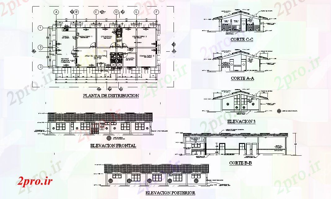 دانلود نقشه بیمارستان -  درمانگاه -  کلینیک کلینیک  طرح (کد88736)