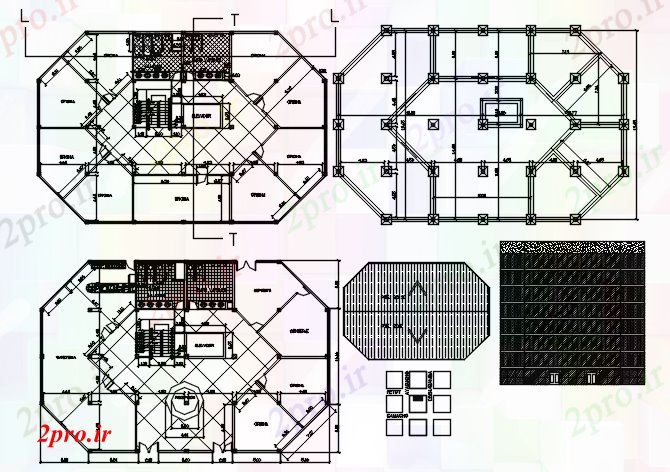 دانلود نقشه ساختمان اداری - تجاری - صنعتی ساختمان طراحی و طرحی بندی 20 در 30 متر (کد88743)