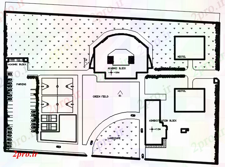 دانلود نقشه دانشگاه ، آموزشکده ، موسسه -  طرحی موسسه طبقه (کد88764)