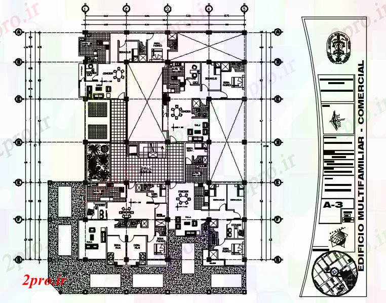 دانلود نقشه مسکونی  ، ویلایی ، آپارتمان  طبقات ساختمان طراحی (کد88818)