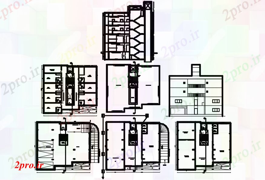 دانلود نقشه مسکونی  ، ویلایی ، آپارتمان  آپارتمان ساختمان نمای (کد88838)