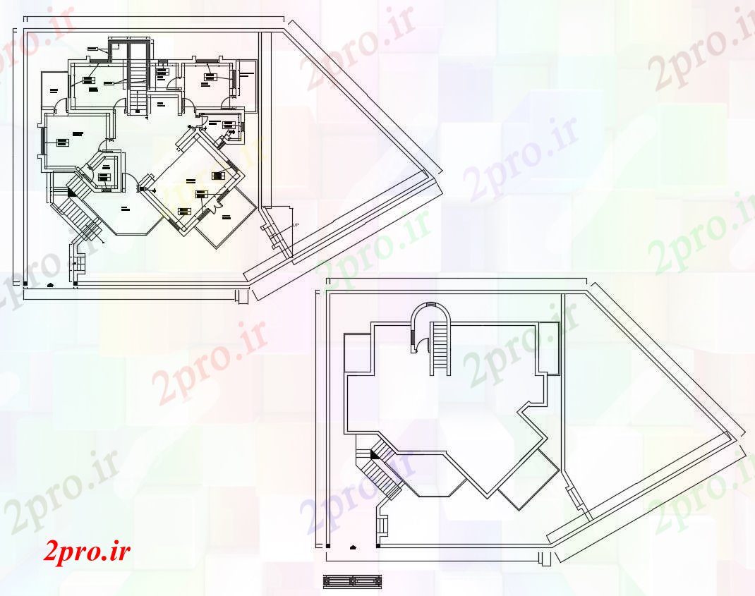 دانلود نقشه مسکونی  ، ویلایی ، آپارتمان  طرحی منزل مدرن طبقه (کد88852)