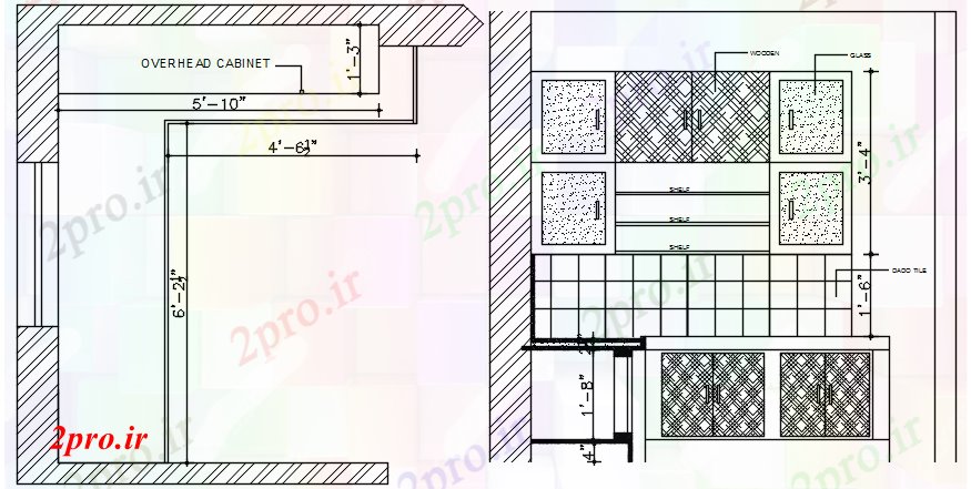 دانلود نقشه مسکونی  ، ویلایی ، آپارتمان  طراحی آشپزخانه طبقه (کد88854)