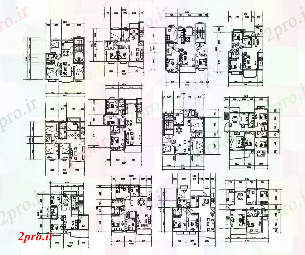 دانلود نقشه مسکونی  ، ویلایی ، آپارتمان  طرحی خانه نشیمن چیدمان (کد88857)