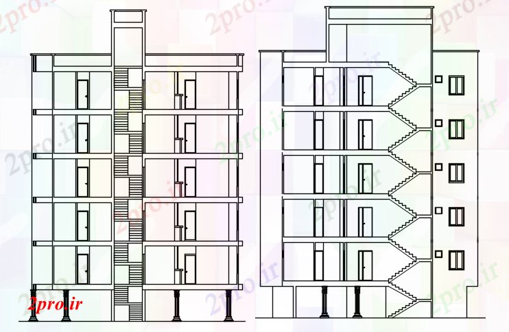 دانلود نقشه مسکونی  ، ویلایی ، آپارتمان  آپارتمان های مسکونی طراحی (کد88881)