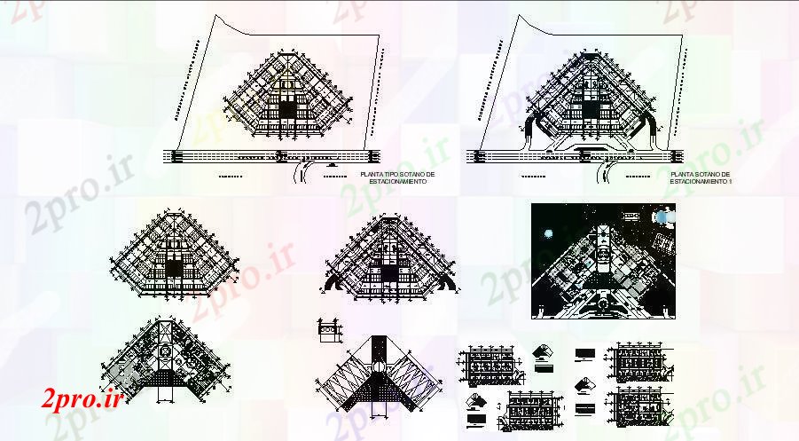 دانلود نقشه هتل - رستوران - اقامتگاه star طراحی هتل با ابعاد جزئیات 89 در 135 متر (کد88908)