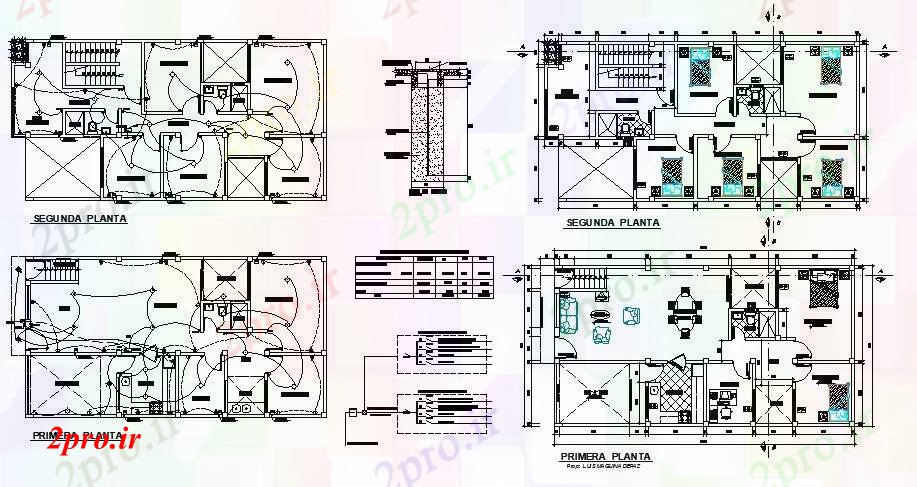 دانلود نقشه مسکونی  ، ویلایی ، آپارتمان  محل سکونت (کد88956)