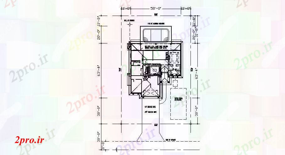 دانلود نقشه مسکونی  ، ویلایی ، آپارتمان  طرحی طبقه اصلی (کد88985)