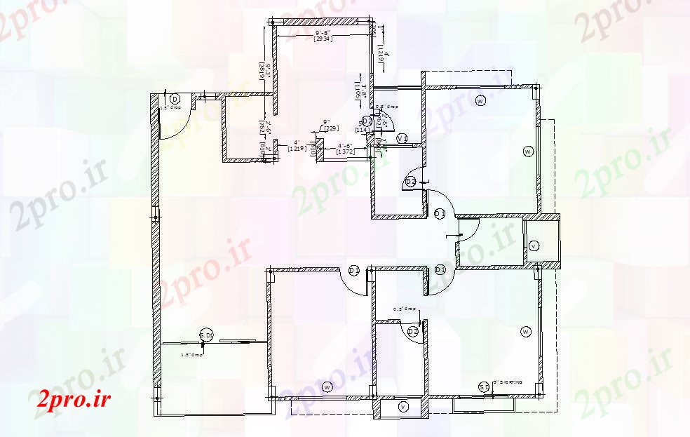 دانلود نقشه مسکونی  ، ویلایی ، آپارتمان  طرحی ساده خانه طبقه (کد88991)