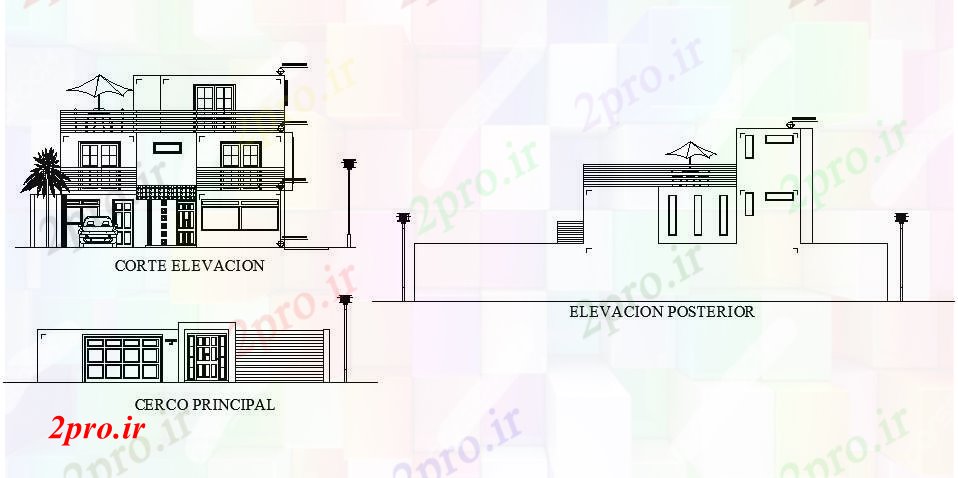 دانلود نقشه خانه های کوچک ، نگهبانی ، سازمانی - مدرن ویلایی  طراحی (کد89018)