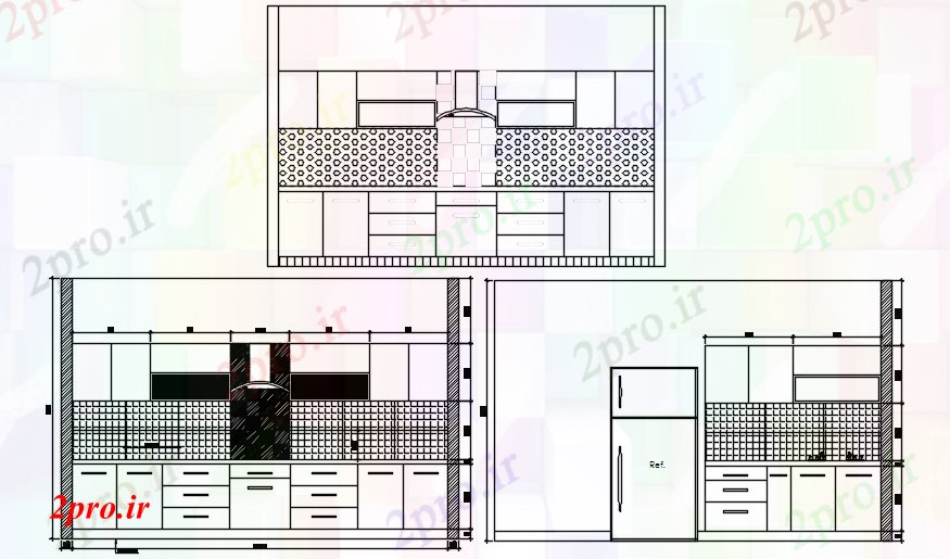 دانلود نقشه مسکونی  ، ویلایی ، آپارتمان  مدرن آشپزخانه طراحی  طراحی (کد89032)