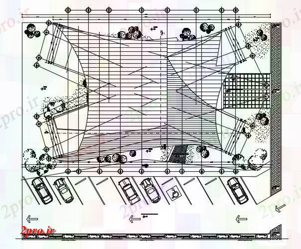 دانلود نقشه کارخانه صنعتی  ، کارگاه طرحی سقف (کد89039)