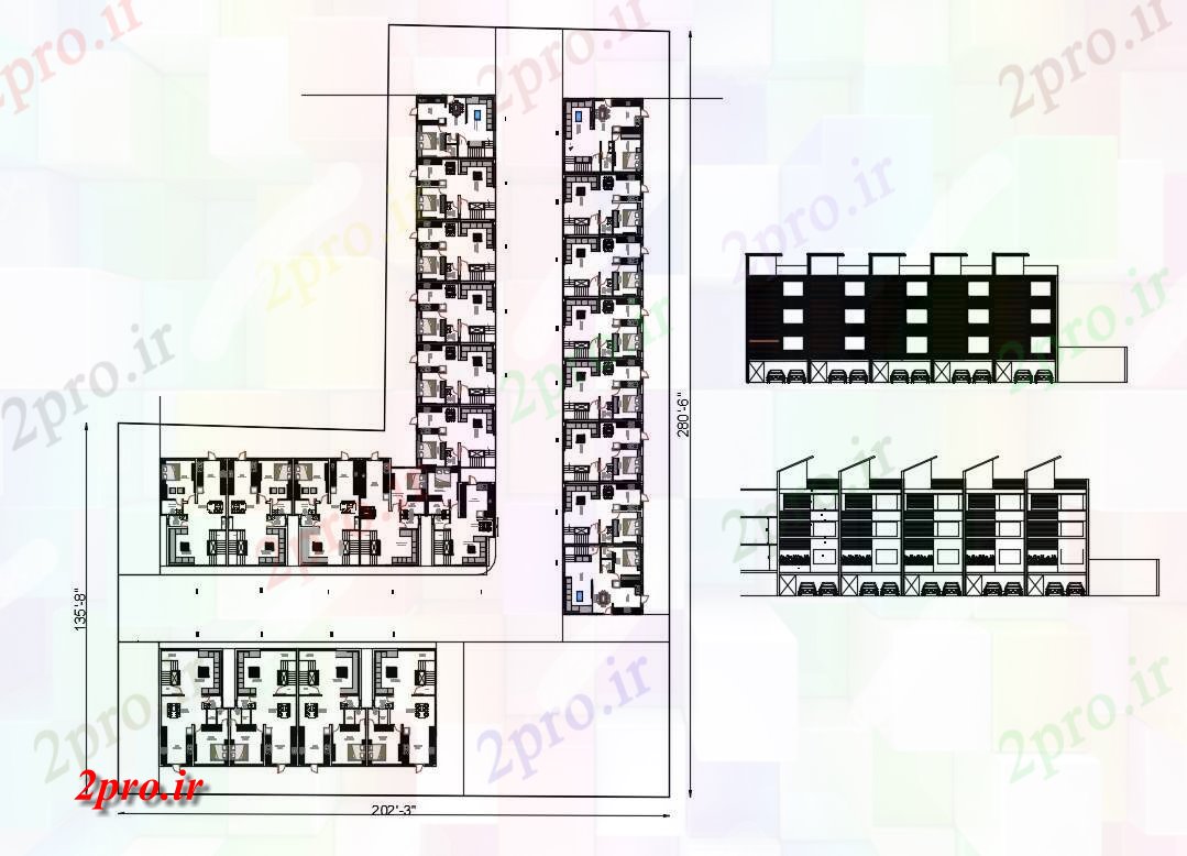 دانلود نقشه مسکونی  ، ویلایی ، آپارتمان  آپارتمان مسکونی طرح (کد89069)