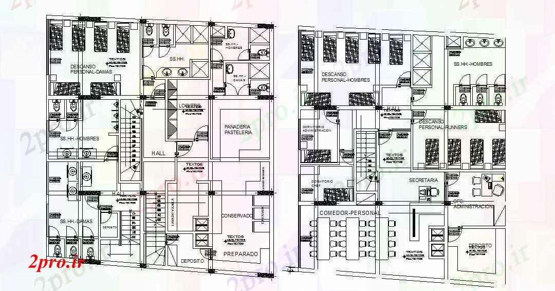 دانلود نقشه هتل - رستوران - اقامتگاه طراحی هتل 14 در 16 متر (کد89071)