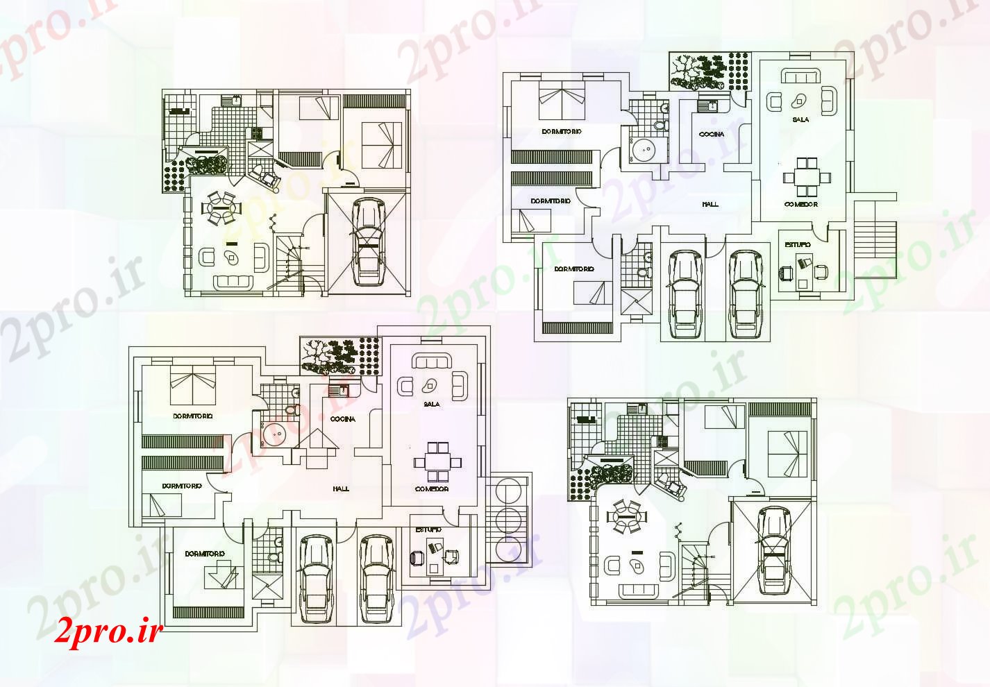 دانلود نقشه مسکونی  ، ویلایی ، آپارتمان  خانه دو بعدی  طرح (کد89074)