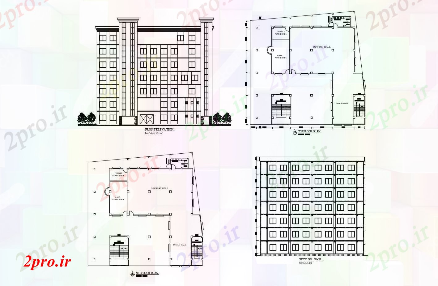 دانلود نقشه کارخانه صنعتی  ، کارگاه کارخانه ساختمان (کد89078)