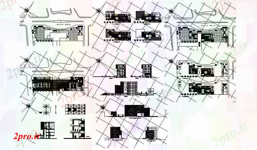 دانلود نقشه ساختمان اداری - تجاری - صنعتی طرحی ساختمان اداری طبقه (کد89079)