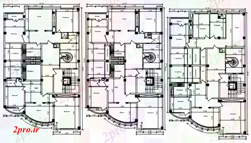 دانلود نقشه مسکونی  ، ویلایی ، آپارتمان  طرحی کوچک دوبلکس خانه (کد89084)