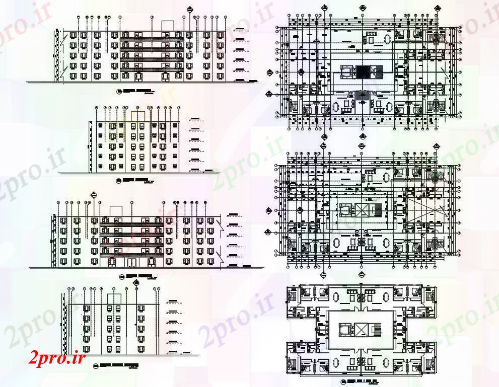 دانلود نقشه مسکونی  ، ویلایی ، آپارتمان  آپارتمان طرحی ساختمان (کد89097)