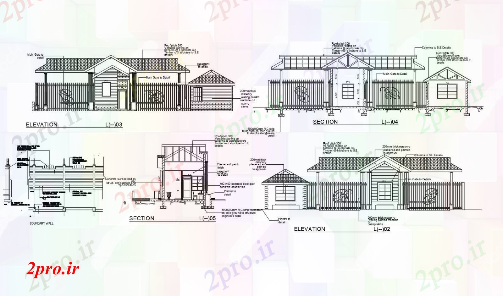 دانلود نقشه مسکونی  ، ویلایی ، آپارتمان  پاسدارخانه طراحی (کد89110)