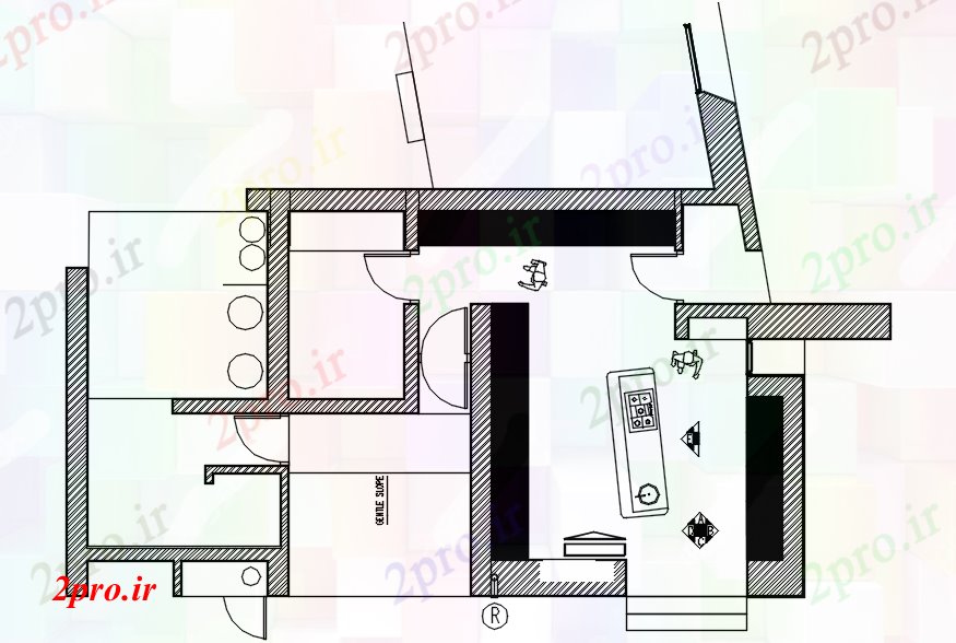 دانلود نقشه ساختمان اداری - تجاری - صنعتی طبقات ساختمان طرح 7 در 13 متر (کد89140)