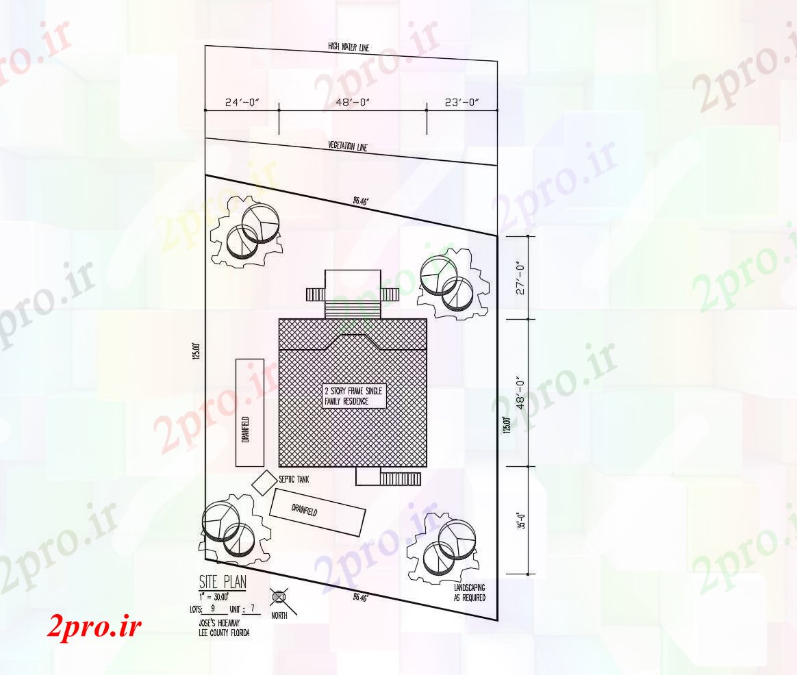 دانلود نقشه مسکونی  ، ویلایی ، آپارتمان  طرحی تنها خانواده خانه (کد89153)