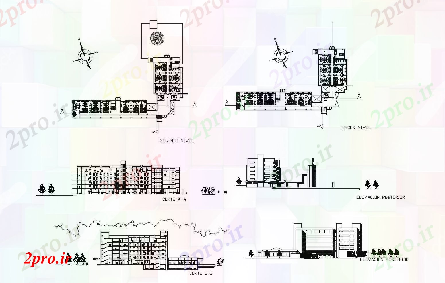 دانلود نقشه هتل - رستوران - اقامتگاه طرحی هتل کوچک طبقه 44 در 84 متر (کد89181)