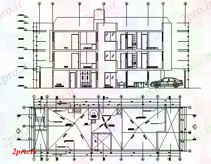 دانلود نقشه مسکونی  ، ویلایی ، آپارتمان  آپارتمان چیدمان (کد89184)