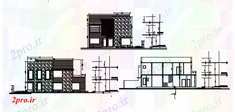 دانلود نقشه مسکونی  ، ویلایی ، آپارتمان  خانه طرحی و نما (کد89194)