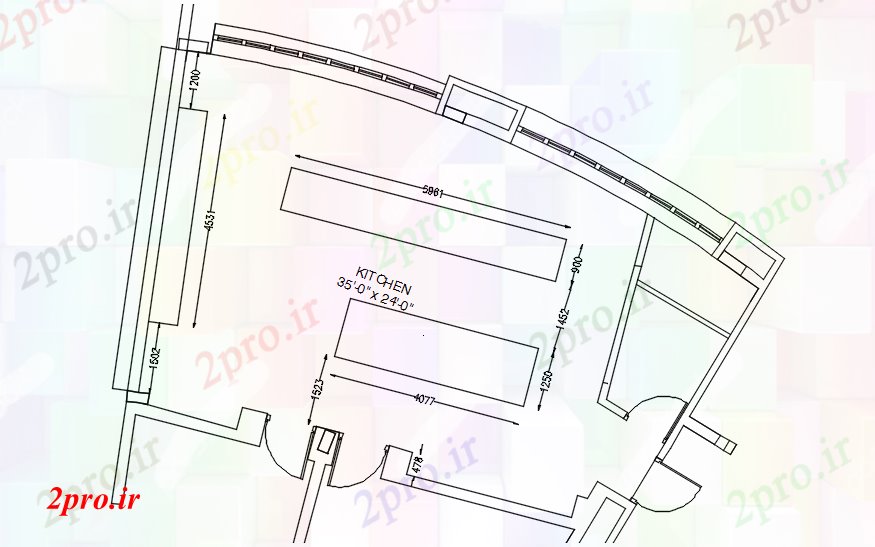 دانلود نقشه مسکونی  ، ویلایی ، آپارتمان  آشپزخانه طرحی طبقه طراحی (کد89202)