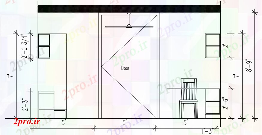 دانلود نقشه مسکونی  ، ویلایی ، آپارتمان  آشپزخانه نما طراحی (کد89203)