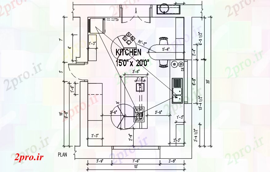 دانلود نقشه مسکونی  ، ویلایی ، آپارتمان  طرحی آشپزخانه طراحی (کد89204)