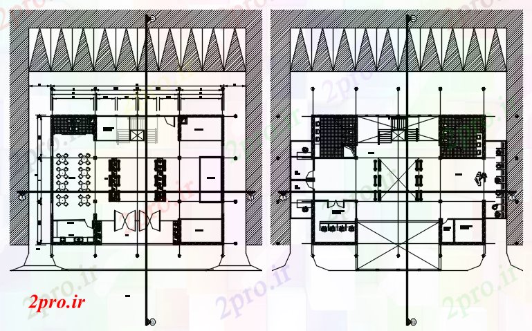 دانلود نقشه ساختمان اداری - تجاری - صنعتی  Office طبقات ساختمان طرحی  (کد89265)