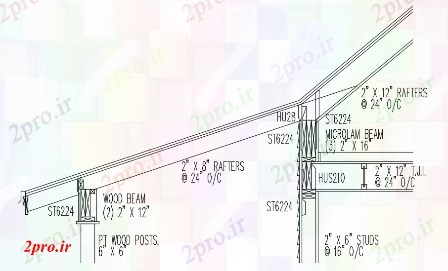 دانلود نقشه جزئیات تیر ساختار طراحی جزئیات (کد89297)