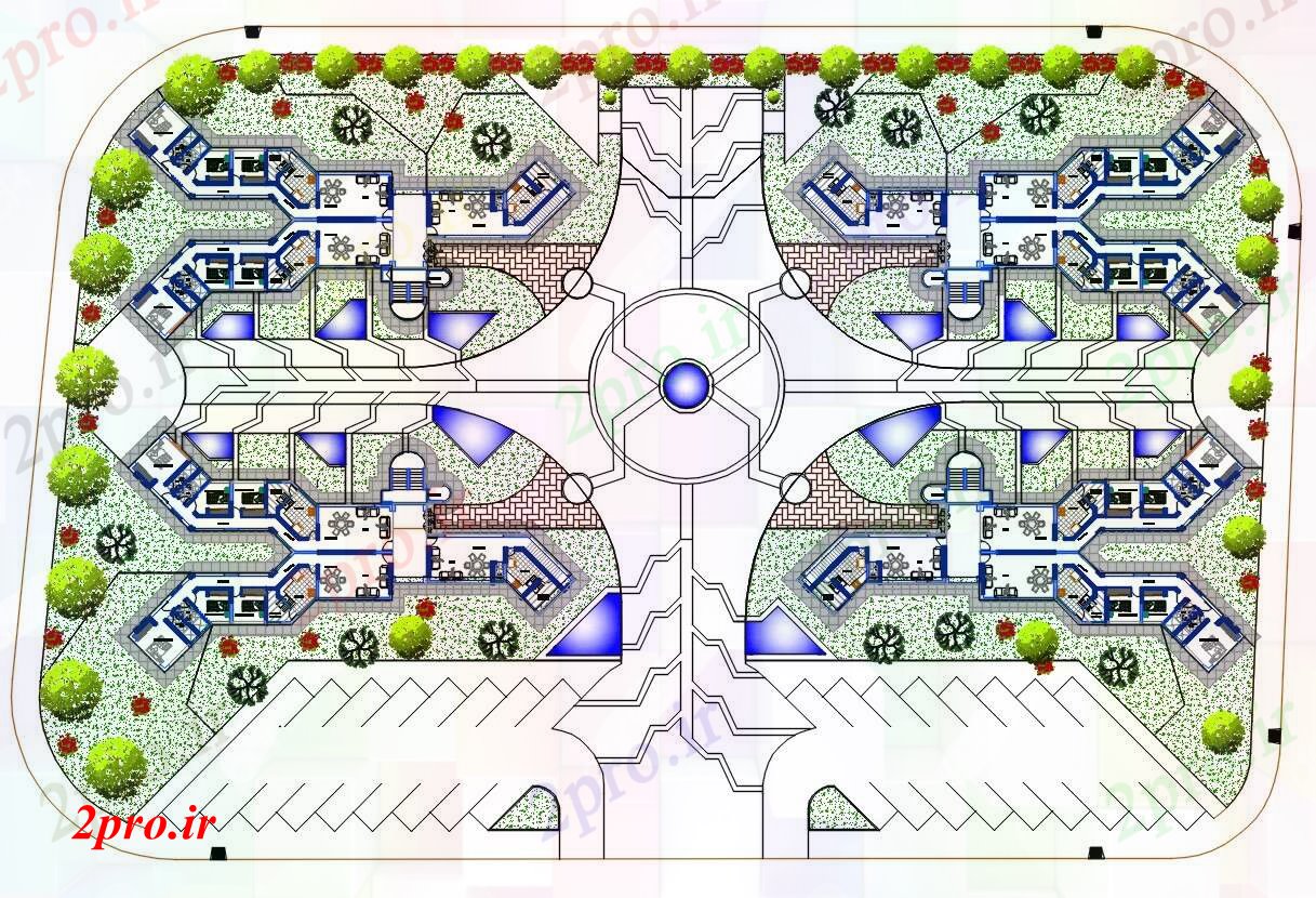 دانلود نقشه مسکونی  ، ویلایی ، آپارتمان  مسکونی سایت پلان نشیمن (کد89304)