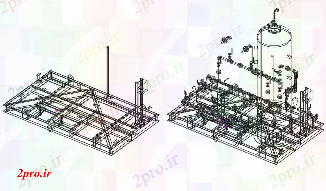 دانلود نقشه کارخانه صنعتی  ، کارگاه سیستم ابزار آب با ابعاد جزئیات  (کد89362)