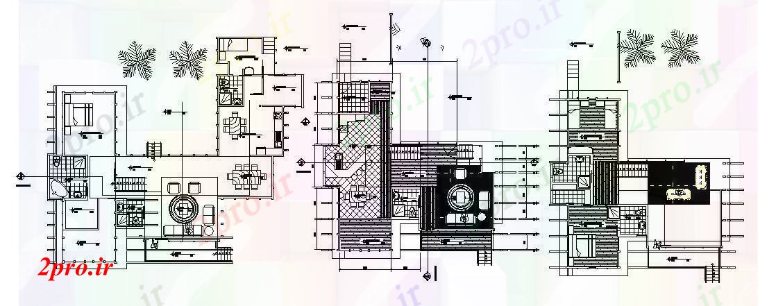 دانلود نقشه خانه های کوچک ، نگهبانی ، سازمانی -  طرحی ویلایی با ابعاد جزئیات (کد89368)