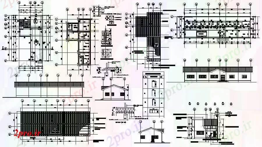 دانلود نقشه ساختمان اداری - تجاری - صنعتی دفتر نمای طراحی 9 در 16 متر (کد89408)