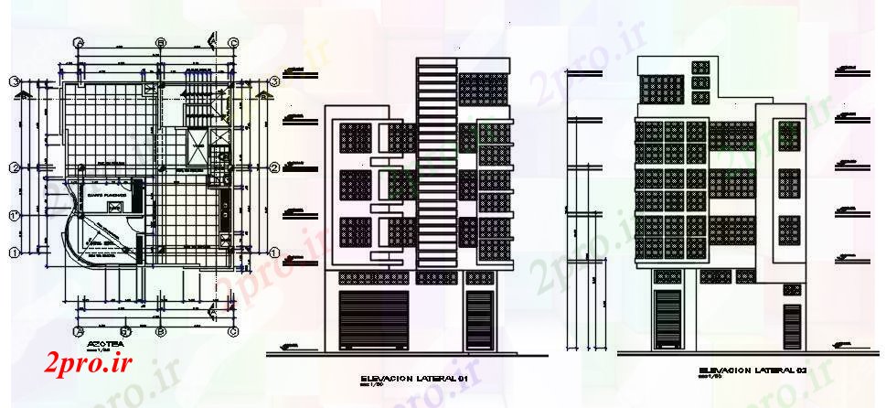 دانلود نقشه هتل - رستوران - اقامتگاه طراحی هتل 9 در 10 متر (کد89419)