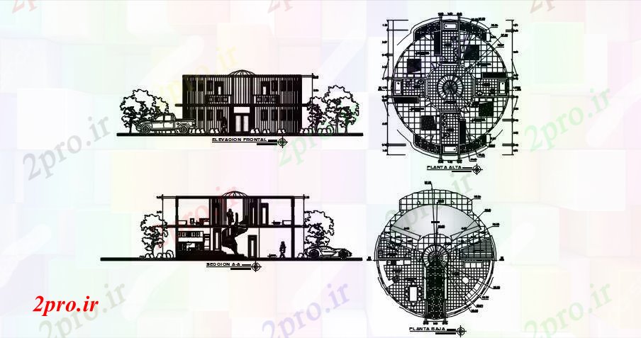 دانلود نقشه مسکونی  ، ویلایی ، آپارتمان  برنامه 2 کوچک طبقه خانه (کد89429)