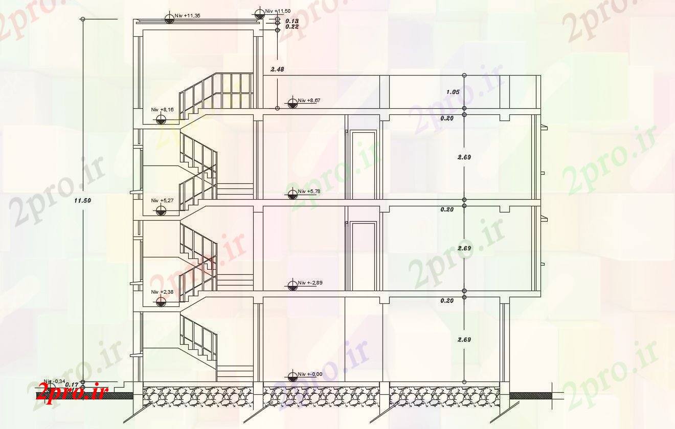 دانلود نقشه مسکونی  ، ویلایی ، آپارتمان  ساختمان بخش (کد89445)