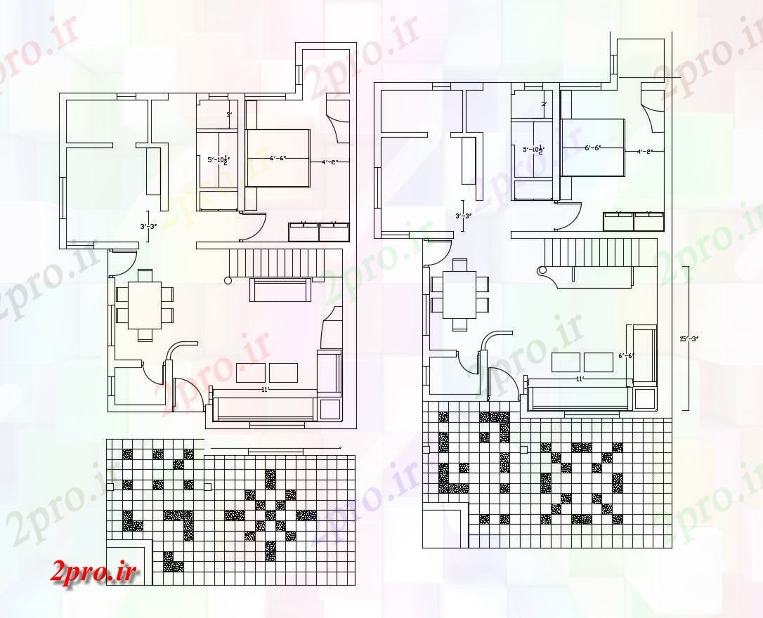 دانلود نقشه مسکونی  ، ویلایی ، آپارتمان  طراحی خانه مسکونی (کد89449)