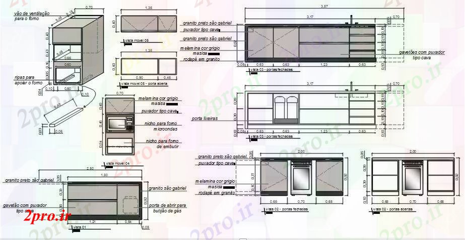 دانلود نقشه مسکونی  ، ویلایی ، آپارتمان  بلوک آشپزخانه (کد89474)